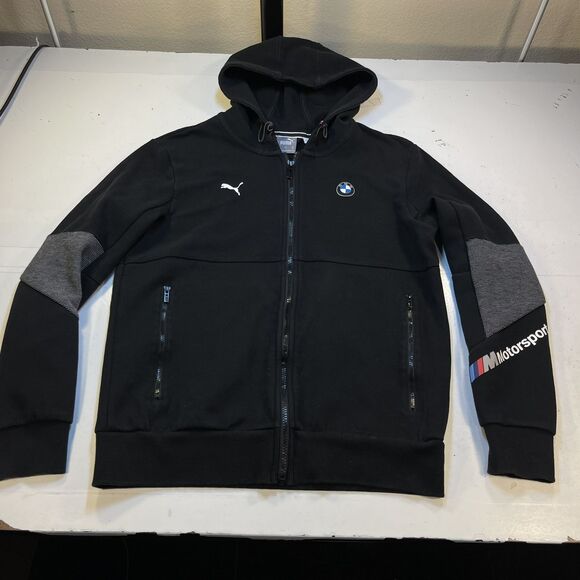 BMW CAR RACING PUMA FULL ZIP UP HOODIE HOODED JACKET Sz Mens M - Picture 1 of 5